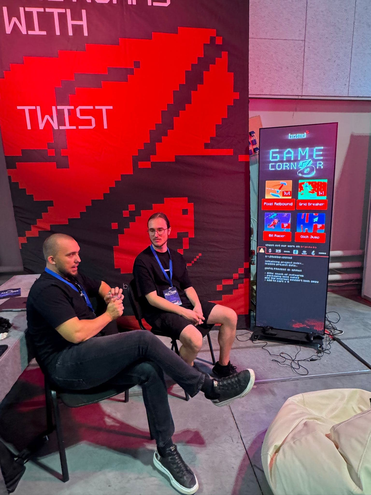 Interactive game corner on LED poster display