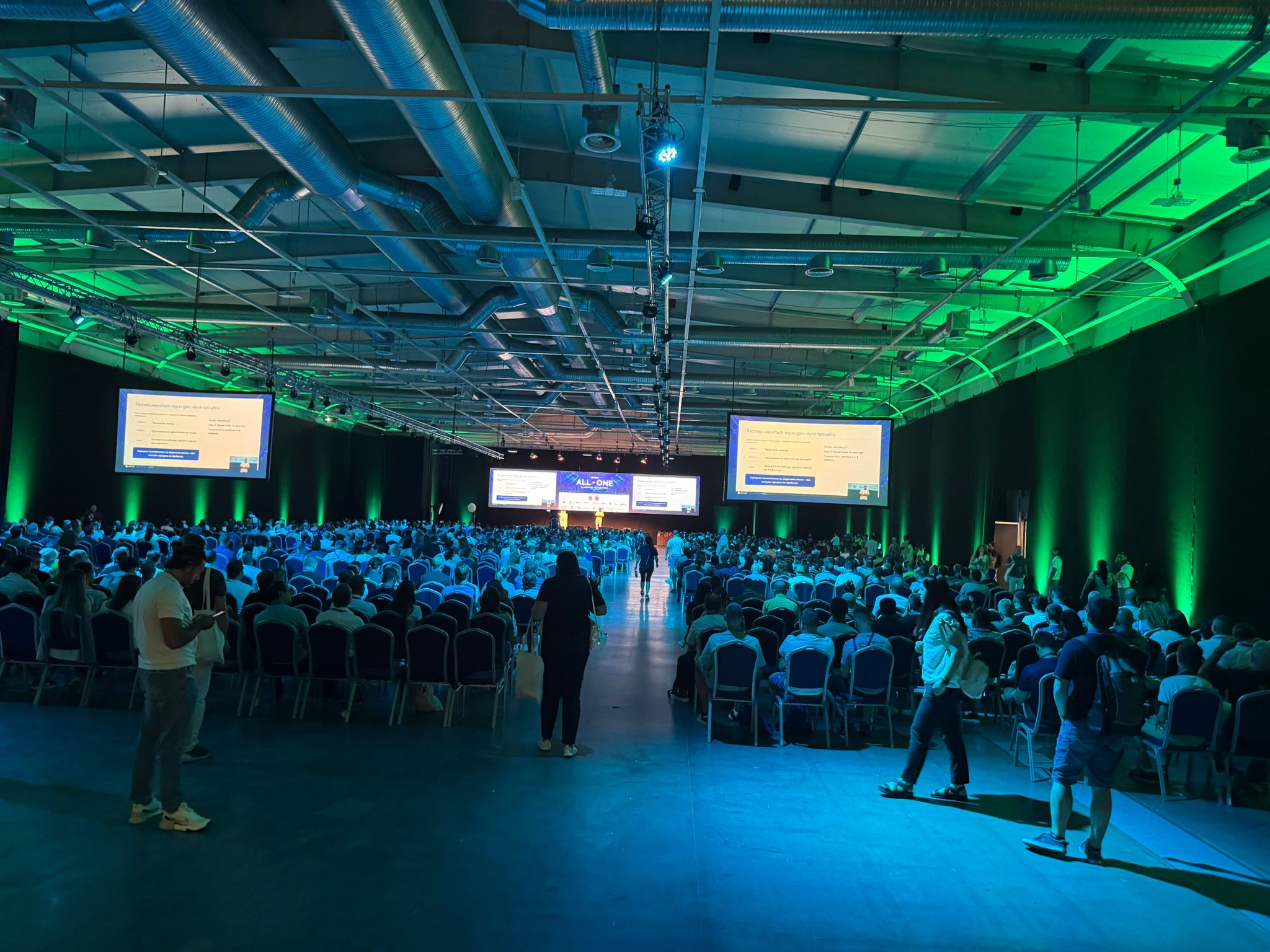 Conference hall with large LED screens