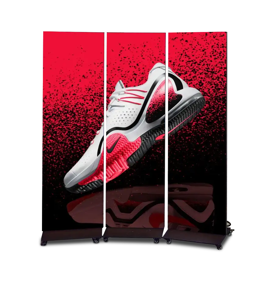 LED Poster Displays combined into a seamless video wall by Balkans Media